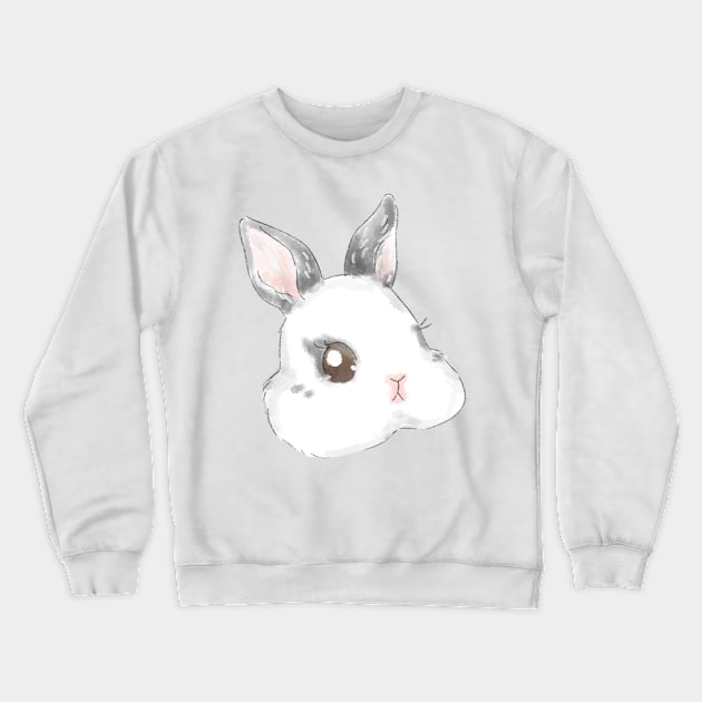 rabbit Netherland Dwarf Hotot Head Crewneck Sweatshirt by GambarGrace